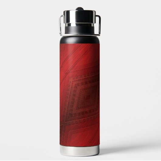 Annahme | Red Eclectic Boho Pattern Trinkflasche (Hinten)