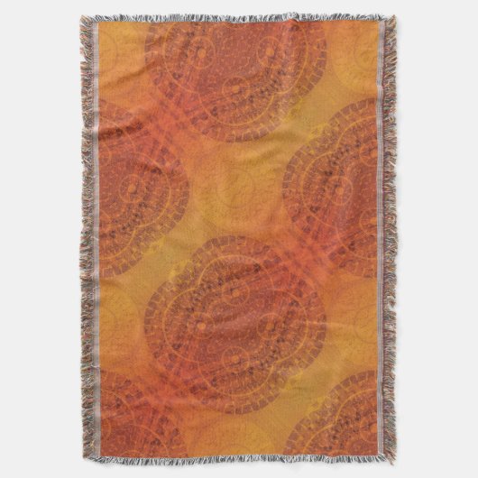 Annahme | Red Orange Yellow Boho Medallions Decke (Vorderseite Vertikal)