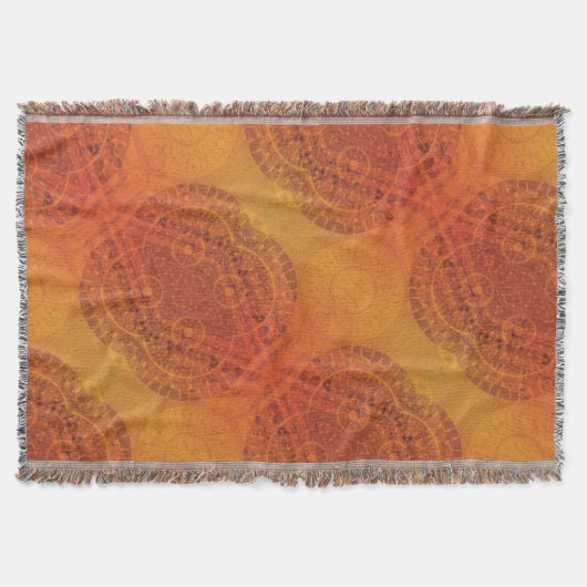 Annahme | Red Orange Yellow Boho Medallions Decke (Vorderseite)