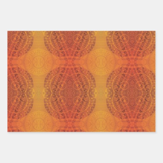Annahme | Red Orange Yellow Boho Medallions Geschenkpapier Set (Vorderseite)