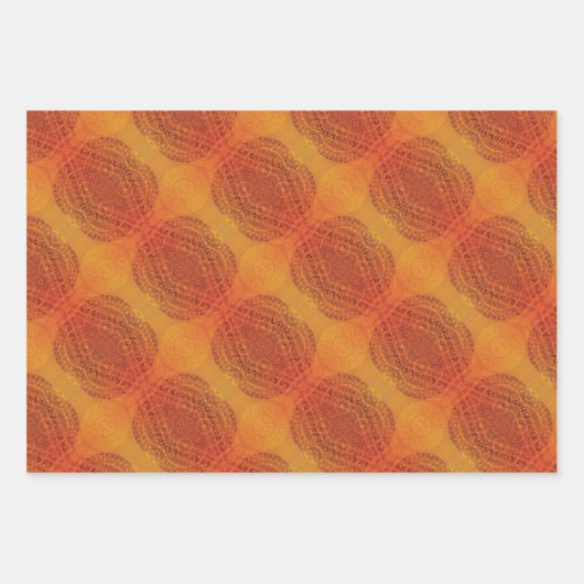Annahme | Red Orange Yellow Boho Medallions Geschenkpapier Set (Vorderseite 3)