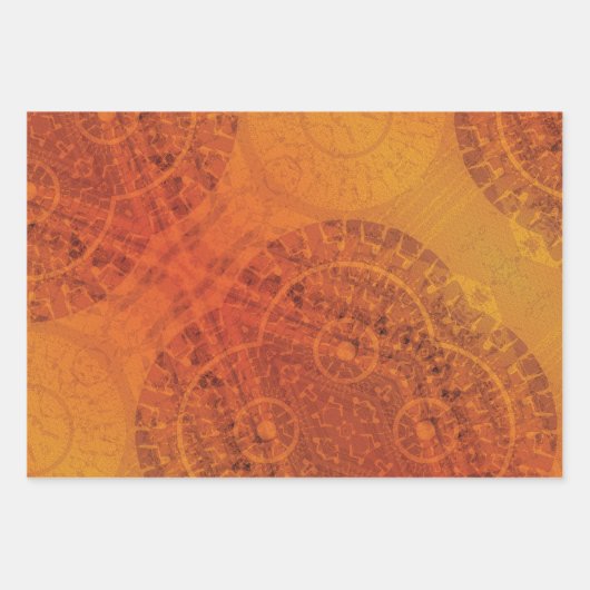 Annahme | Red Orange Yellow Boho Medallions Geschenkpapier Set (Vorderseite)