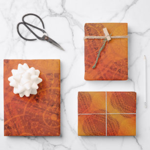 Annahme   Red Orange Yellow Boho Medallions Geschenkpapier Set