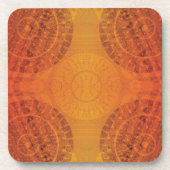 Annahme | Red Orange Yellow Boho Medallions Getränkeuntersetzer (Vorderseite)