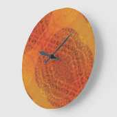 Annahme | Red Orange Yellow Boho Medallions Große Wanduhr (Winkel)