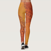 Annahme | Red Orange Yellow Boho Medallions Leggings (Rückseite)