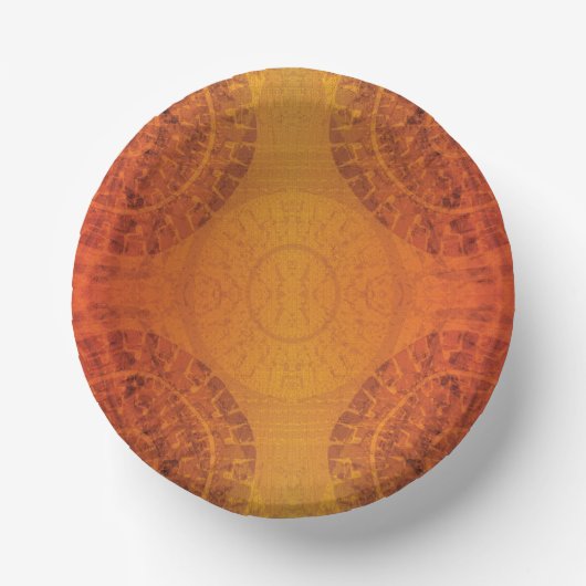 Annahme | Red Orange Yellow Boho Medallions Pappteller (Vorderseite)