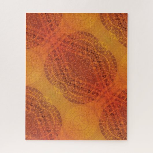 Annahme | Red Orange Yellow Boho Medallions Puzzle (Vertikal)