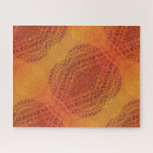 Annahme | Red Orange Yellow Boho Medallions Puzzle (Horizontal)