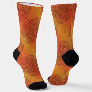 Annahme   Red Orange Yellow Boho Medallions Socken