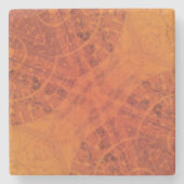 Annahme | Red Orange Yellow Boho Medallions Steinuntersetzer (Vorderseite)