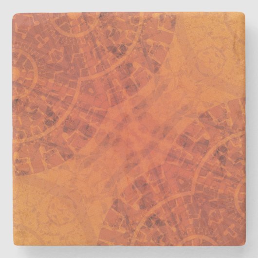 Annahme | Red Orange Yellow Boho Medallions Steinuntersetzer (Vorderseite)