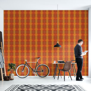 Annahme Red Orange Yellow Boho Medallions Tapete
