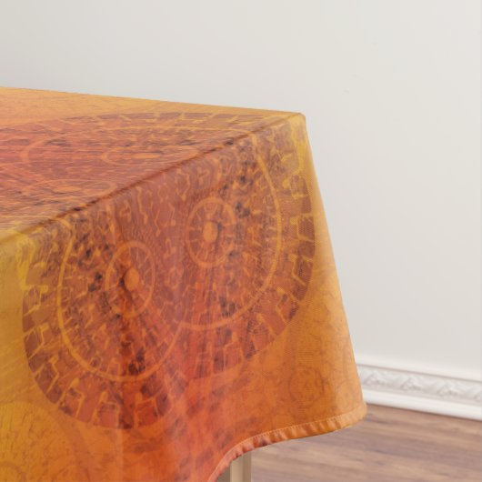 Annahme | Red Orange Yellow Boho Medallions Tischdecke (Beispiel)