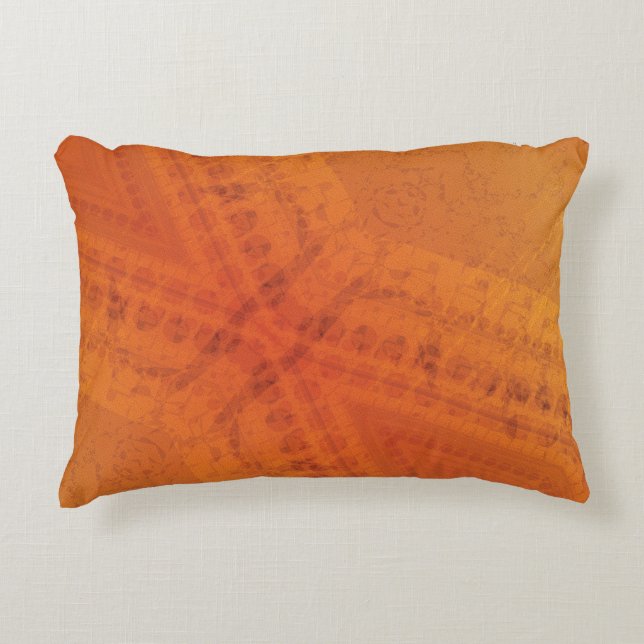 Annahme | Red Orange Yellow Shibori Muster Dekokissen (Vorderseite)