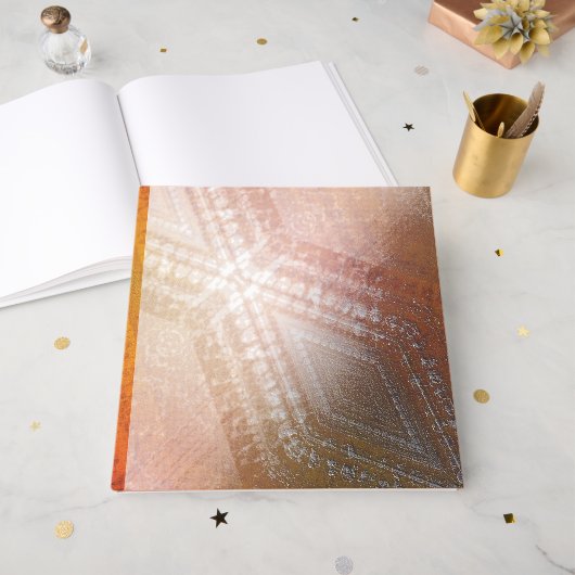 Annahme | Red Orange Yellow Shibori Muster Gästebuch (Vorderseite Offen)