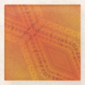 Annahme | Red Orange Yellow Shibori Muster Glasuntersetzer (Vorderseite)