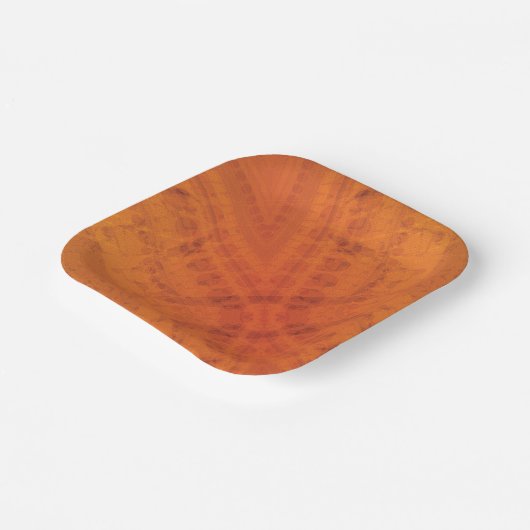 Annahme | Red Orange Yellow Shibori Muster Pappteller (Gewinkelt)