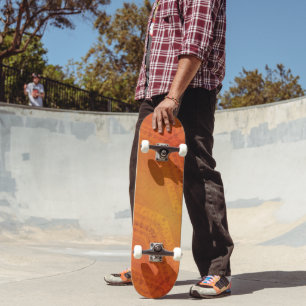 Annahme   Red Orange Yellow Shibori Muster Skateboard