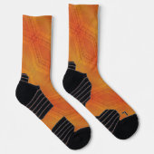 Annahme | Red Orange Yellow Shibori Muster Socken (Rechts)