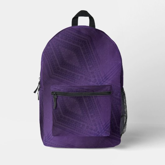 Annahme | Violet Eclectic Boho Pattern Bedruckter Rucksack (Vorderseite)