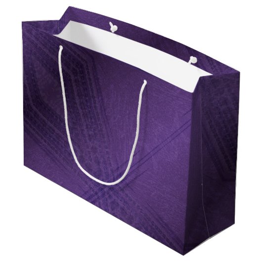 Annahme | Violet Eclectic Boho Pattern Große Geschenktüte (Rückseite Schrägansicht)