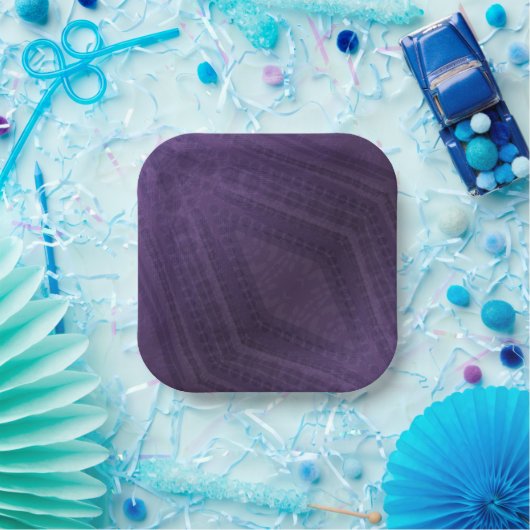 Annahme | Violet Eclectic Boho Pattern Pappteller (Party)