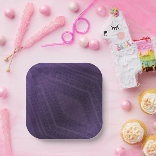 Annahme | Violet Eclectic Boho Pattern Pappteller (Party)