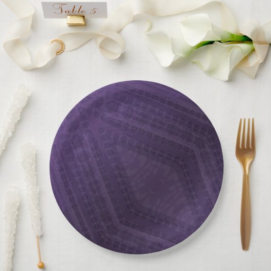 Annahme | Violet Eclectic Boho Pattern Pappteller (Hochzeit)