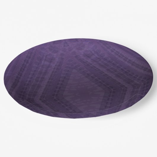 Annahme | Violet Eclectic Boho Pattern Pappteller (Schrägansicht)