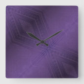 Annahme | Violet Eclectic Boho Pattern Quadratische Wanduhr (Vorderseite)