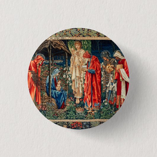 ANNAHME VON MAGI Morris, Burne-Jones Button (Vorderseite)