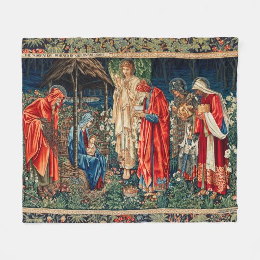 ANNAHME VON MAGI Morris, Burne-Jones Christmas Fle Fleecedecke (Vorderseite (Horizontal))