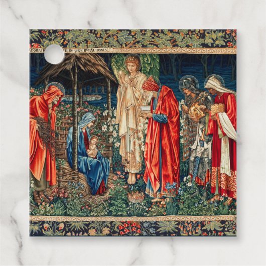 ANNAHME VON MAGI Morris, Burne-Jones rechteckig Geschenkanhänger (Vorderseite)