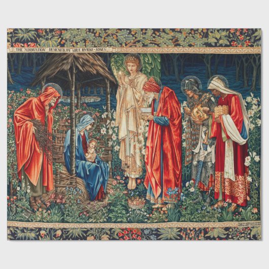 ANNAHME VON MAGI Morris, Burne-Jones Weihnachten Geschenkpapier (Flach)