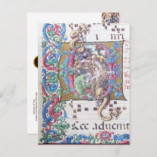 ANNAHME VON MAGI , NATIVITÄTSMONOGRAMM MIT DOLPHIN POSTKARTE (Vorne/Hinten)