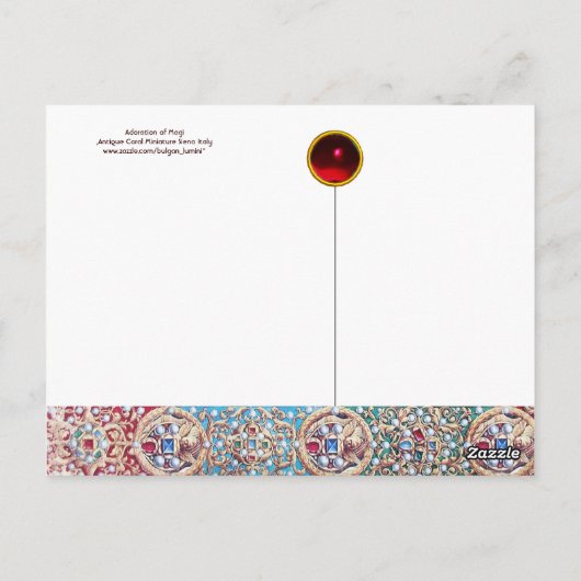 ANNAHME VON MAGI , NATIVITÄTSMONOGRAMM MIT DOLPHIN POSTKARTE (Rückseite)