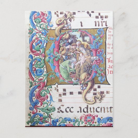 ANNAHME VON MAGI , NATIVITÄTSMONOGRAMM MIT DOLPHIN POSTKARTE (Vorderseite)
