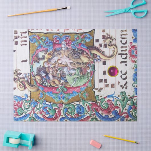 ANNAHME VON MAGI , NATIVITÄTSMONOGRAMM MIT DOLPHIN SEIDENPAPIER (Basteln)