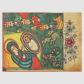 ANNAHME VON MAGI, PRIMITIVES NATIVITÄTSPARCHMENT SEIDENPAPIER (Vorderseite)