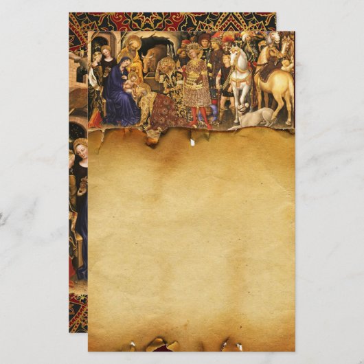 ANNAHME VON MAGI ,Weihnachtsgebäck Briefpapier (Vorne/Hinten)