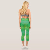 Annahme | Yellow Green Blue Boho Medallions Capri Leggings (Rückseite)