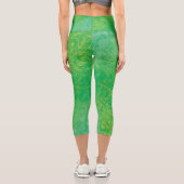 Annahme | Yellow Green Blue Boho Medallions Capri Leggings (Rückseite)