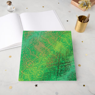 Annahme Yellow Green Blue Boho Medallions Gästebuch