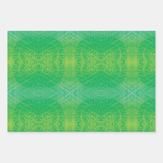 Annahme | Yellow Green Blue Boho Medallions Geschenkpapier Set (Vorderseite)