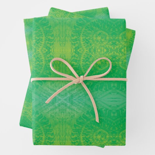 Annahme | Yellow Green Blue Boho Medallions Geschenkpapier Set (Beispiel)