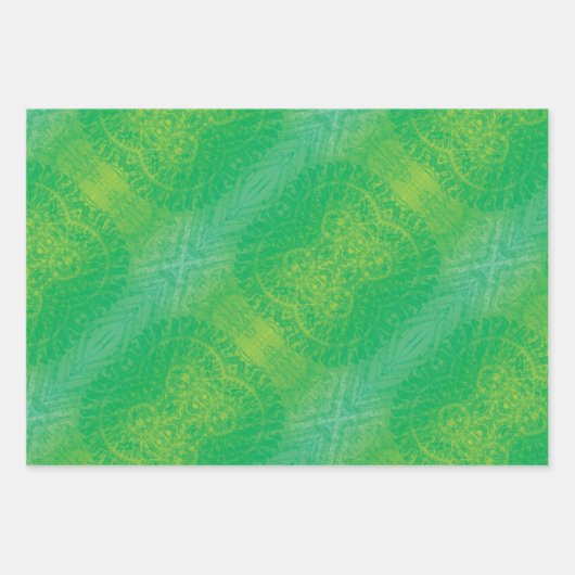 Annahme | Yellow Green Blue Boho Medallions Geschenkpapier Set (Vorderseite 2)