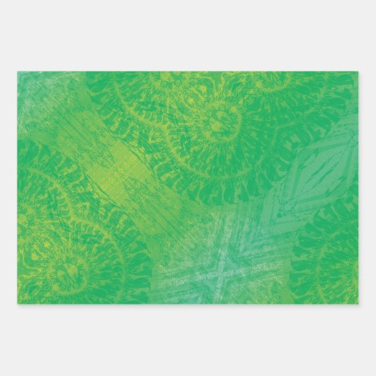 Annahme | Yellow Green Blue Boho Medallions Geschenkpapier Set (Vorderseite)
