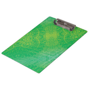 Annahme   Yellow Green Blue Boho Medallions Klemmbrett