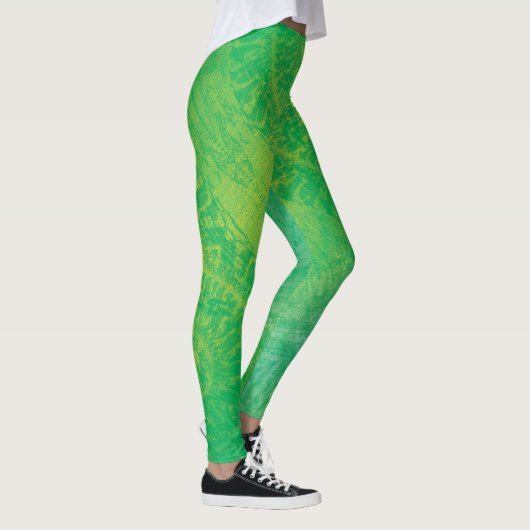 Annahme | Yellow Green Blue Boho Medallions Leggings (Rechts)